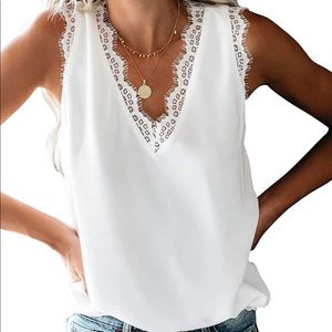 Lace Trim Tank Top